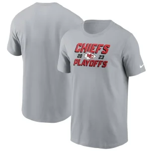 Kansas city chiefs nike 2023 nfl playoffs iconic t shirt Gray