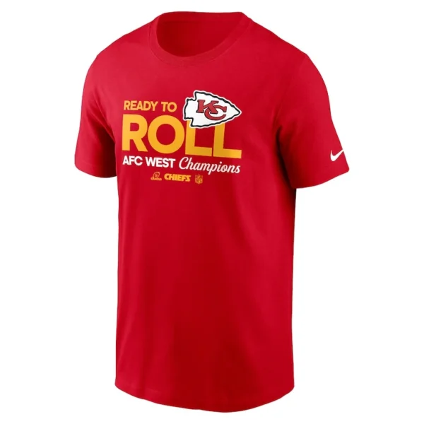 Kansas city chiefs nike 2024 afc west division champions locker room trophy collection t shirt Red M