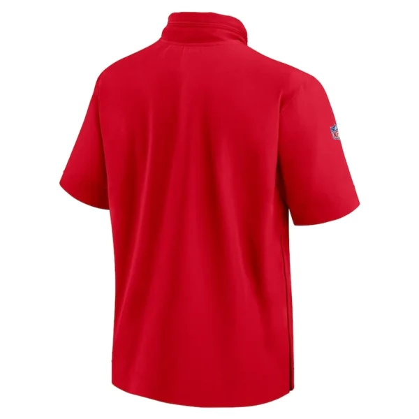 Kansas city chiefs nike 2024 sideline coach short sleeve half zip hoodie jacket Red L
