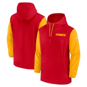 Kansas city chiefs nike 202425 sideline pre game player 12 zip hoodie jacket Redgold