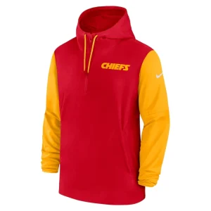 Kansas city chiefs nike 202425 sideline pre game player 12 zip hoodie jacket Redgold M