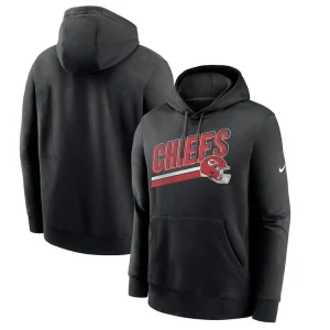 Kansas city chiefs nike club fleece pullover hoodie Black