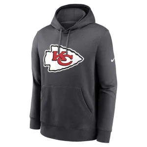 Kansas city chiefs nike club logo pullover hoodie anthracite Multi M