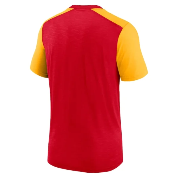 Kansas city chiefs nike color block team name t shirt Heathered redheathered gold L