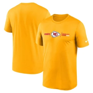 Kansas city chiefs nike horizontal lockup legend performance t shirt Gold