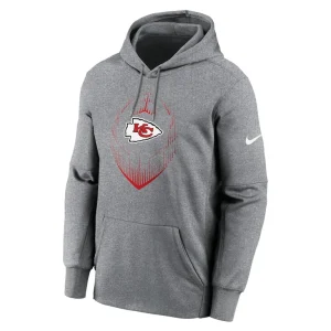 Kansas city chiefs nike icon performance pullover hoodie Heather gray M