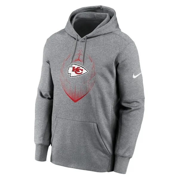 Kansas city chiefs nike icon performance pullover hoodie Heather gray M