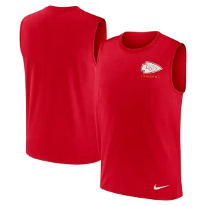 Kansas city chiefs nike large logo peformance muscle tank top Red
