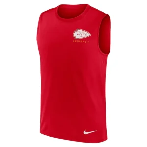 Kansas city chiefs nike large logo peformance muscle tank top Red M