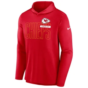 Kansas city chiefs nike lightweight performance hooded long sleeve t shirt Red M