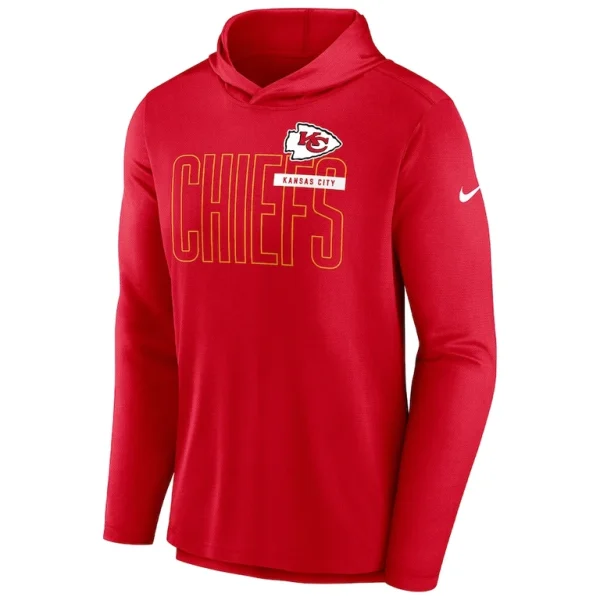 Kansas city chiefs nike lightweight performance hooded long sleeve t shirt Red M