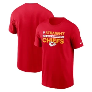 Kansas city chiefs nike nine straight afc west division champions t shirt Red