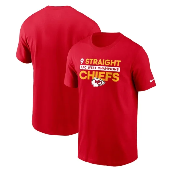 Kansas city chiefs nike nine straight afc west division champions t shirt Red