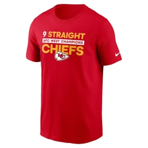 Kansas city chiefs nike nine straight afc west division champions t shirt Red M