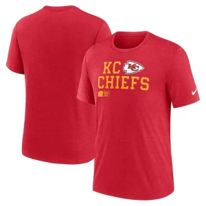 Kansas city chiefs nike overlap lockup tri blend t shirt Red