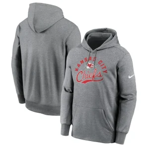 Kansas city chiefs nike performance fleece pullover hoodie Heather gray