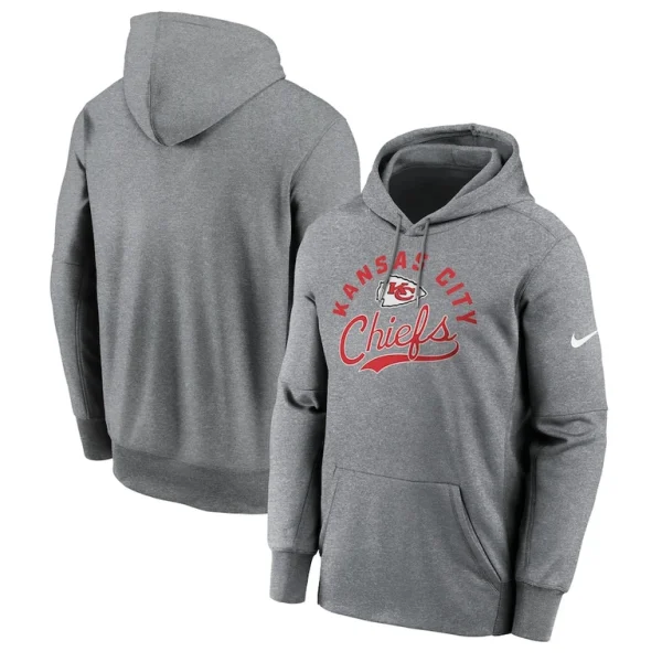 Kansas city chiefs nike performance fleece pullover hoodie Heather gray