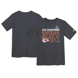 Kansas city chiefs nike preschool 2023 afc champions locker room trophy collection t shirt anthracite Multi