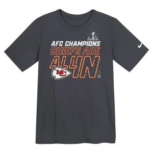 Kansas city chiefs nike preschool 2023 afc champions locker room trophy collection t shirt anthracite Multi 56