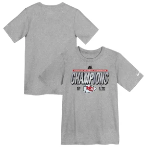 Kansas city chiefs nike preschool 2024 afc champions locker room trophy collection t shirt Heather gray