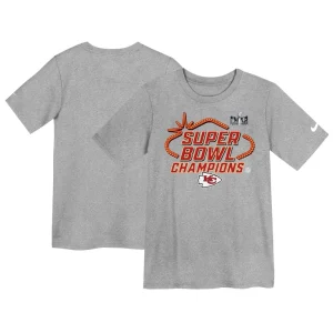 Kansas city chiefs nike preschool super bowl lviii champions locker room trophy collection t shirt Gray