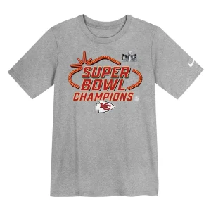 Kansas city chiefs nike preschool super bowl lviii champions locker room trophy collection t shirt Gray 56