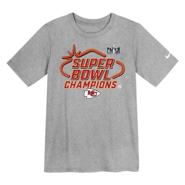 Kansas city chiefs nike preschool super bowl lviii champions locker room trophy collection t shirt Gray 56