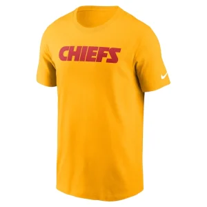 Kansas city chiefs nike primetime wordmark essential t shirt Gold M