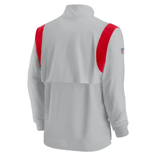 Kansas city chiefs nike sideline coach chevron lockup quarter zip long sleeve top Gray L
