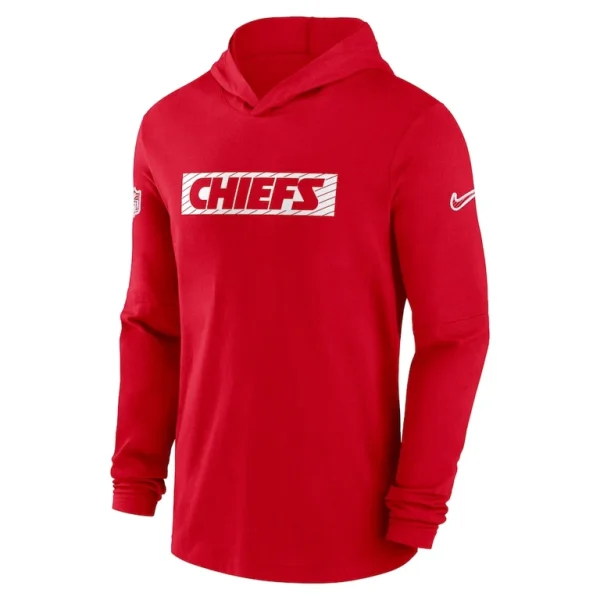 Kansas city chiefs nike sideline hoodie performance long sleeve t shirt Red M