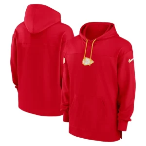 Kansas city chiefs nike sideline jersey performance pullover hoodie Red