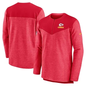 Kansas city chiefs nike sideline lockup performance quarter zip top Red