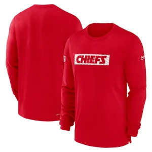 Kansas city chiefs nike sideline player performance long sleeve t shirt Red