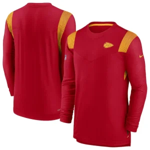 Kansas city chiefs nike sideline tonal logo performance player long sleeve t shirt Red
