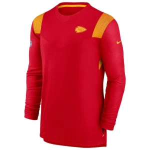 Kansas city chiefs nike sideline tonal logo performance player long sleeve t shirt Red M