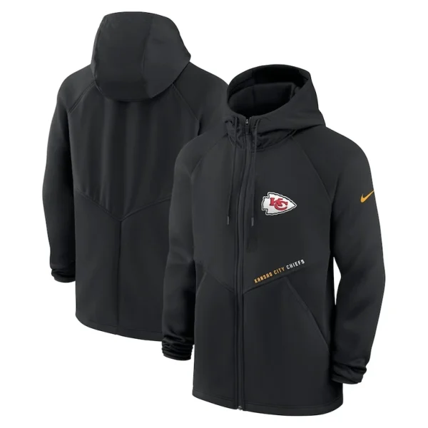Kansas city chiefs nike spacer raglan performance full zip hoodie Black