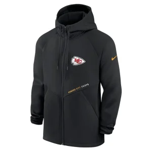 Kansas city chiefs nike spacer raglan performance full zip hoodie Black M