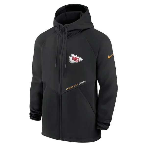Kansas city chiefs nike spacer raglan performance full zip hoodie Black M