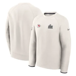 Kansas city chiefs nike super bowl lix opening night tech fleece pullover sweatshirt Cream