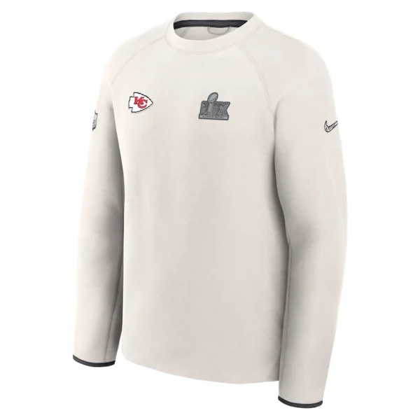 Kansas city chiefs nike super bowl lix opening night tech fleece pullover sweatshirt Cream M