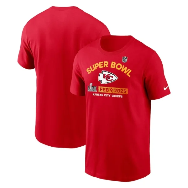 Kansas city chiefs nike super bowl lix team logo t shirt Red