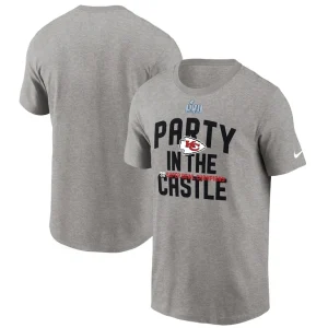 Kansas city chiefs nike super bowl lvii champions celebration parade t shirt Heather gray