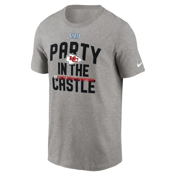Kansas city chiefs nike super bowl lvii champions celebration parade t shirt Heather gray M