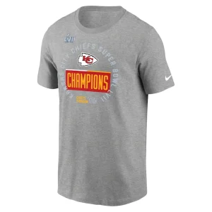 Kansas city chiefs nike super bowl lvii champions locker room trophy collection t shirt Gray M