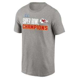 Kansas city chiefs nike super bowl lvii champions roster t shirt Heather gray M