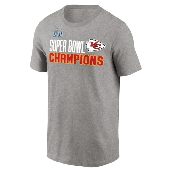 Kansas city chiefs nike super bowl lvii champions roster t shirt Heather gray M
