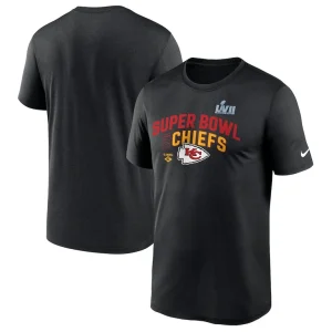 Kansas city chiefs nike super bowl lvii team logo lockup t shirt Black