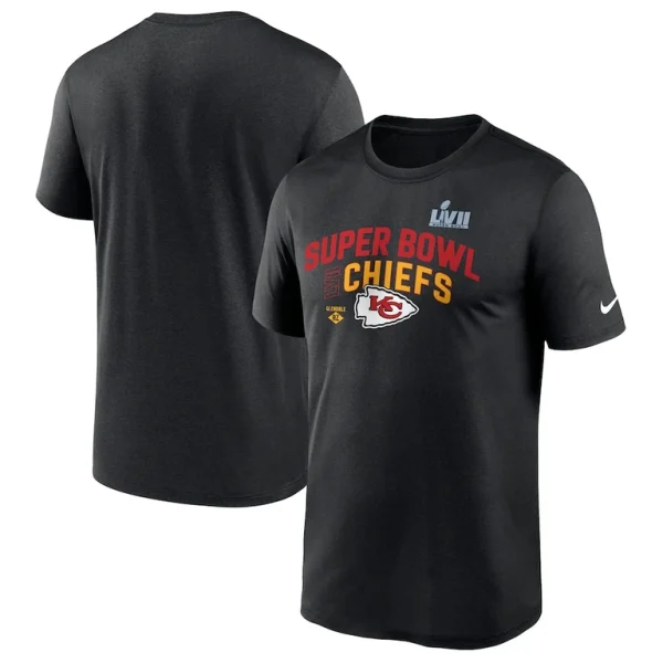 Kansas city chiefs nike super bowl lvii team logo lockup t shirt Black