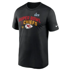 Kansas city chiefs nike super bowl lvii team logo lockup t shirt Black M