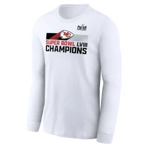 Kansas city chiefs nike super bowl lviii champions roster long sleeve t shirt White M